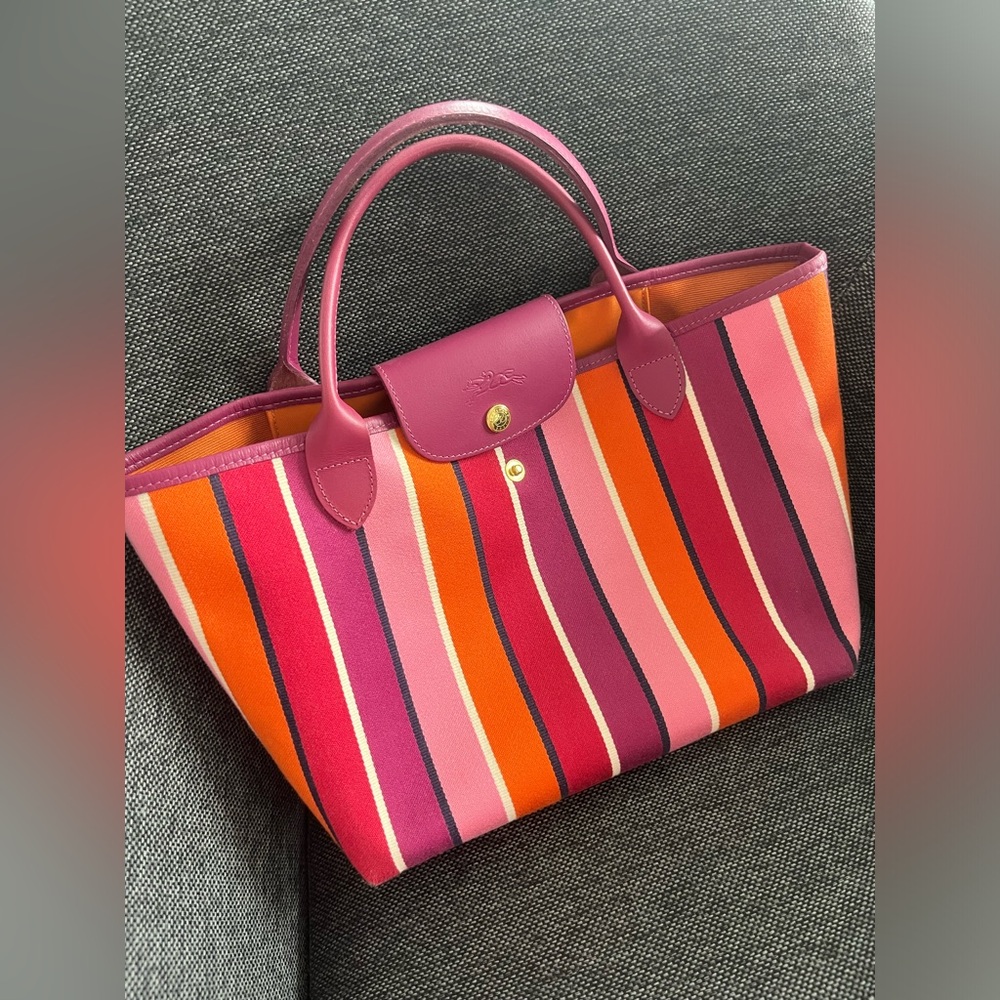 Longchamp Striped Pink/Orange